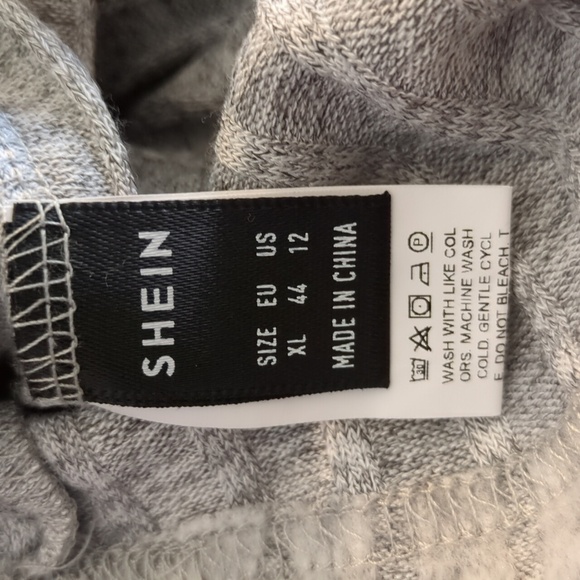 Shein Ribbed Knit Hollowed Side Twist Front Sweater Dress, Short Sleeve - Picture 7 of 8